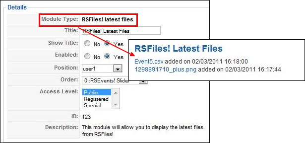 RSFiles! Latest Files Module